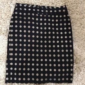Ann Taylor black/crean polka dot skirt